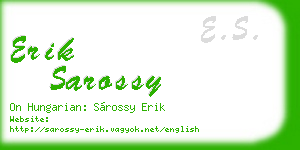 erik sarossy business card