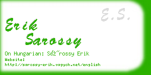 erik sarossy business card